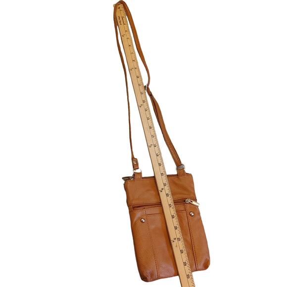 Brown Crossbody Satchel Zipper Pockets Bag Adjustable Strap Travel - Picture 3 of 13